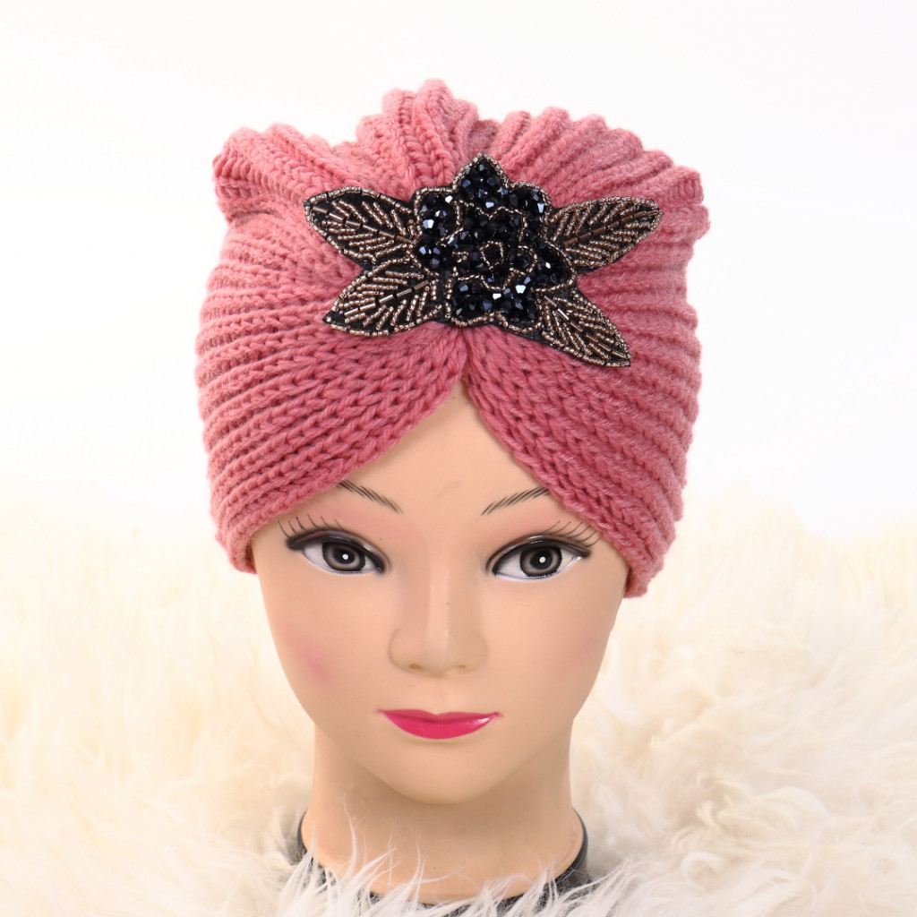 Turban cu model roz Deli