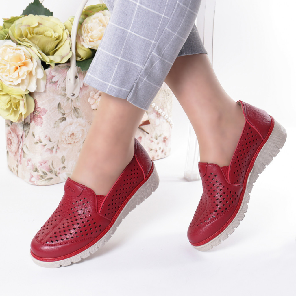 Pantofi rosi piele ecologica handa