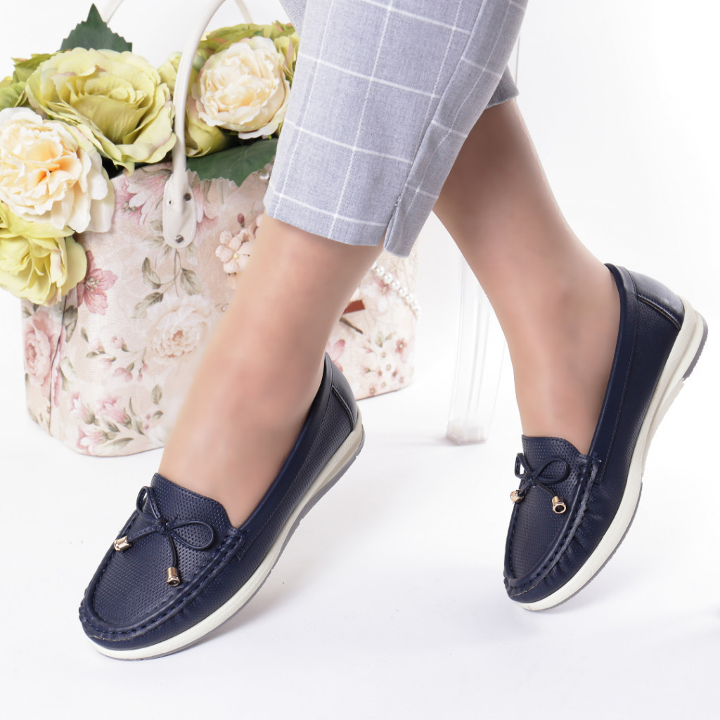 Pantofi bleumarin piele ecologica azra