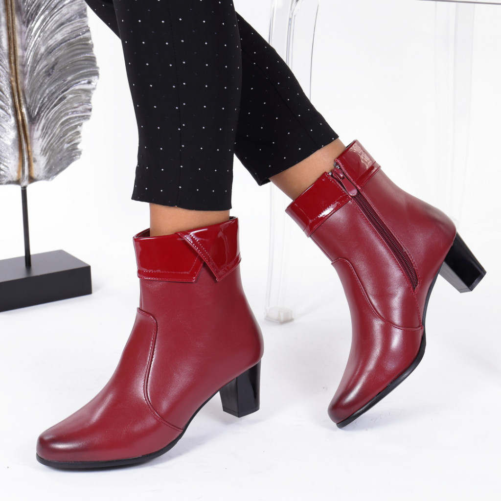 Botine bordo piele ecologica imblanite tasia