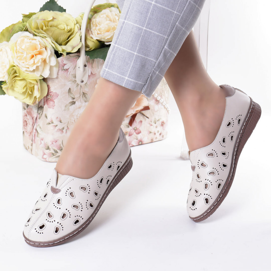 Pantofi crem piele ecologica zelma