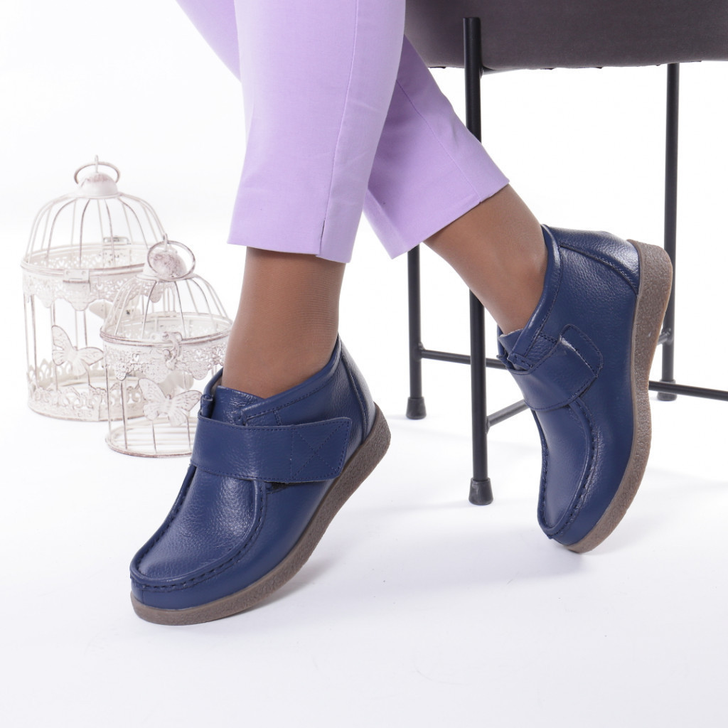 Ghete piele naturala sentrina blue