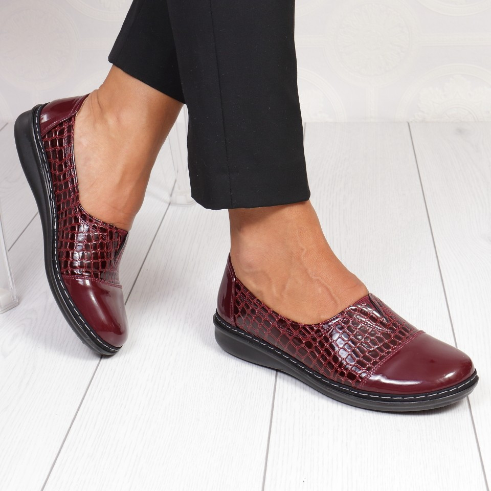 Pantofi floriana bordo