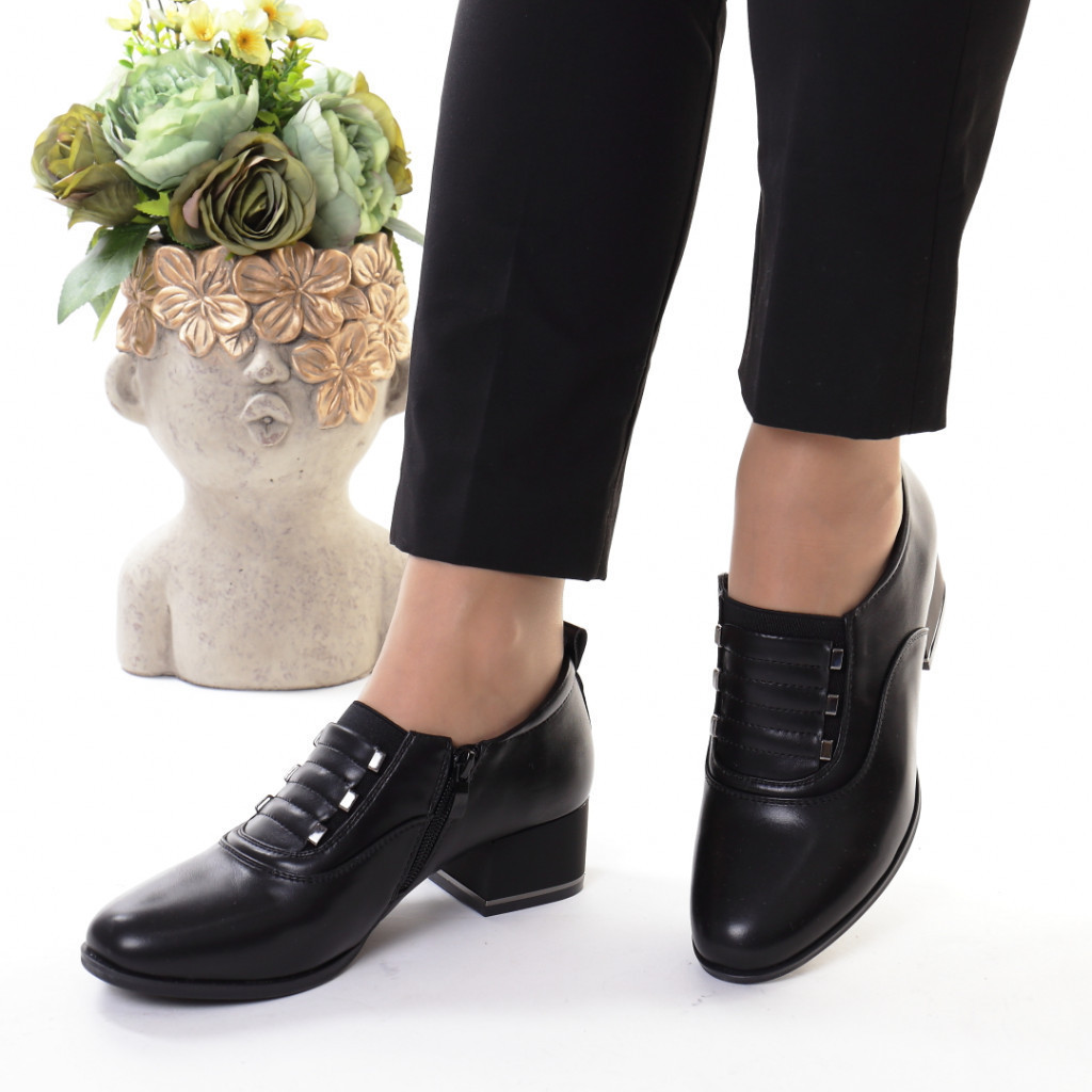 Pantofi negri piele ecologica rosalva