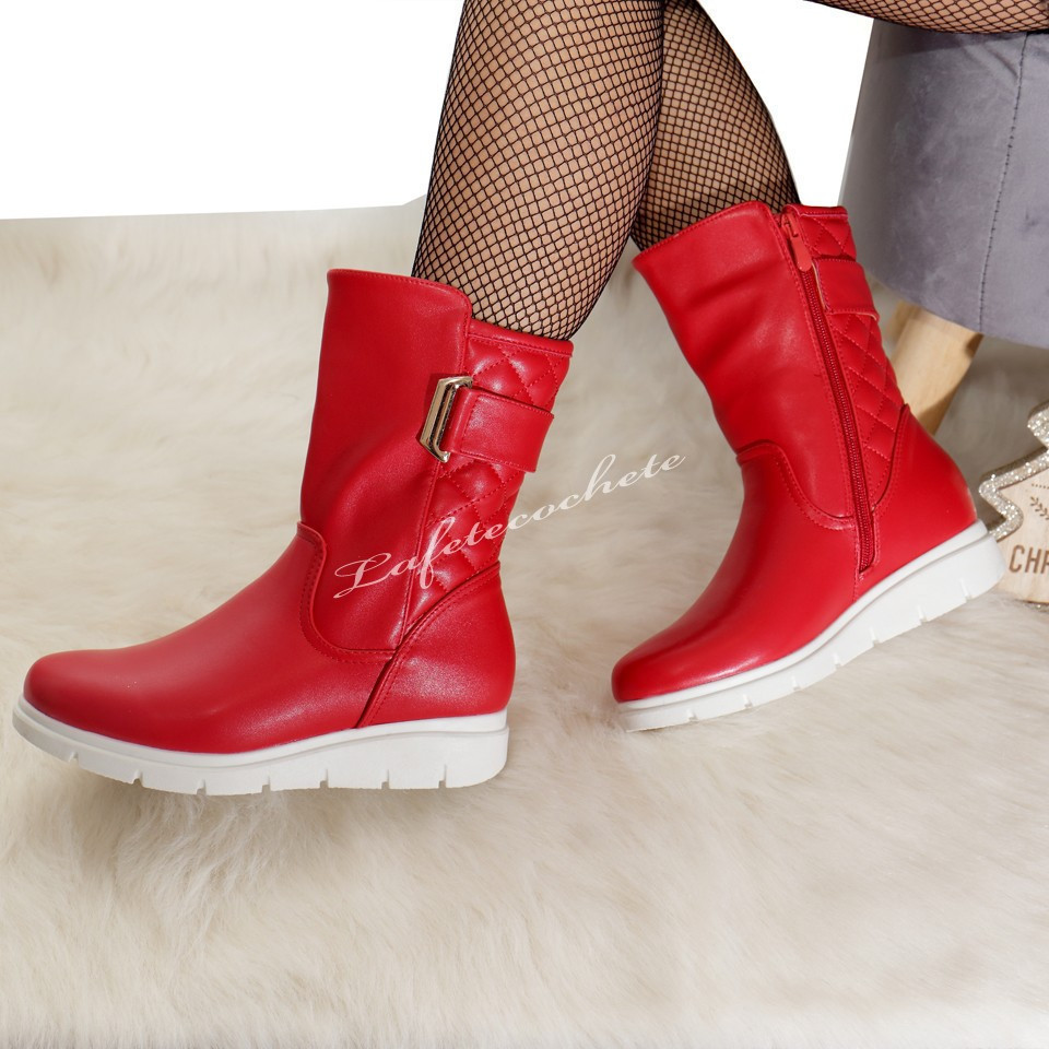 Ghete imblanite confort red