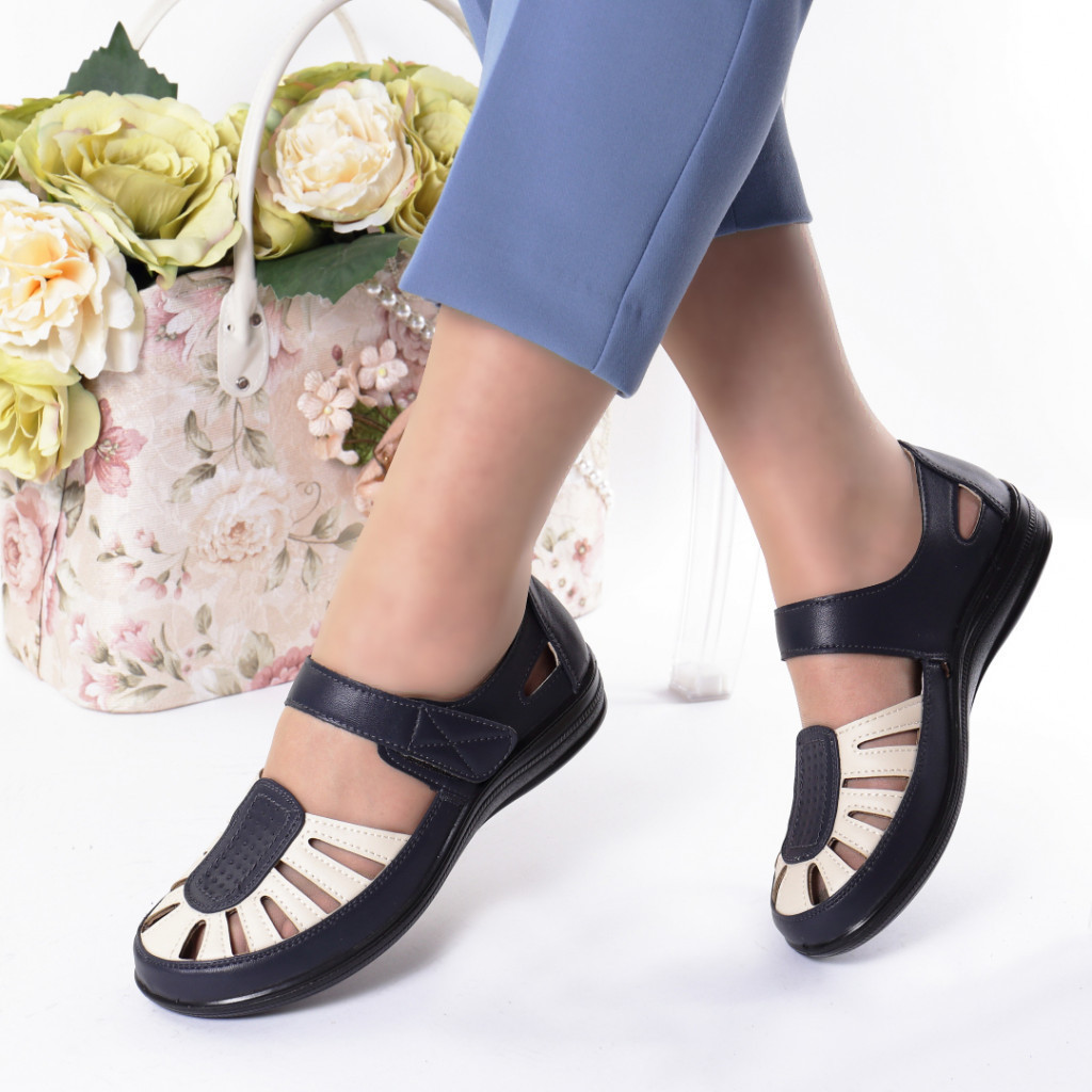 Pantofi bleumarin piele ecologica nutica
