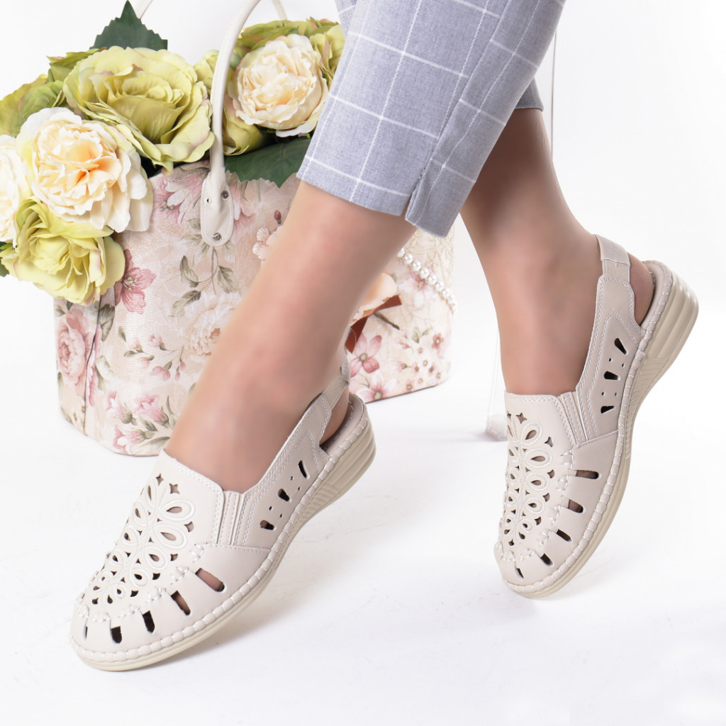 Pantofi crem piele ecologica gizema