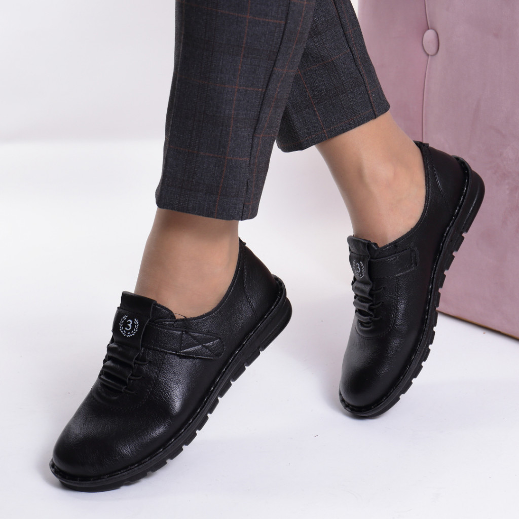 Pantofi negru piele ecologica Diomia