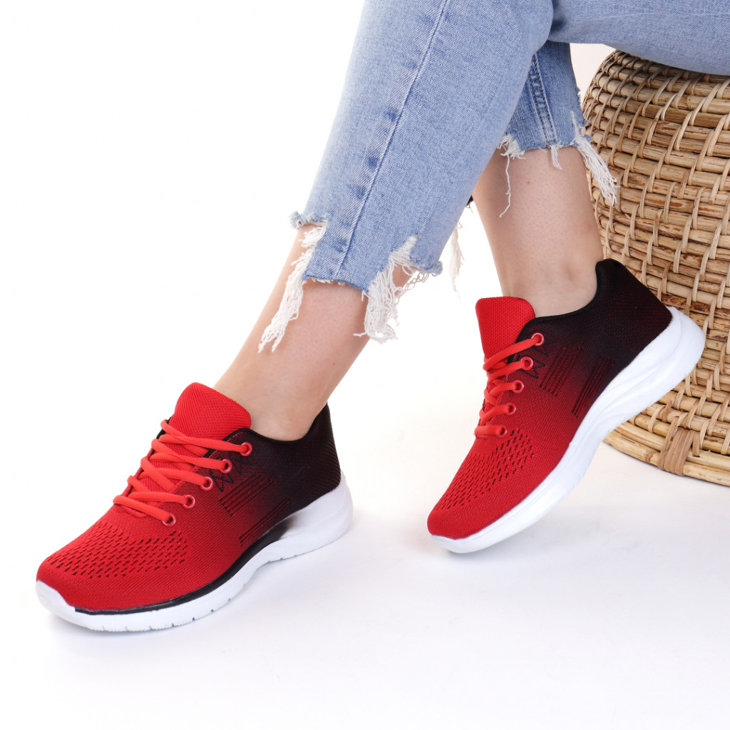 Adidasi material textil rosii natalie