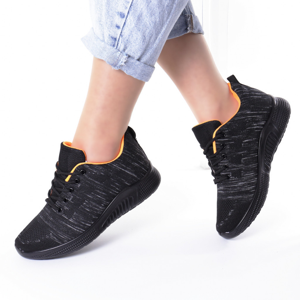 Adidasi negru cu gri material textil persiana