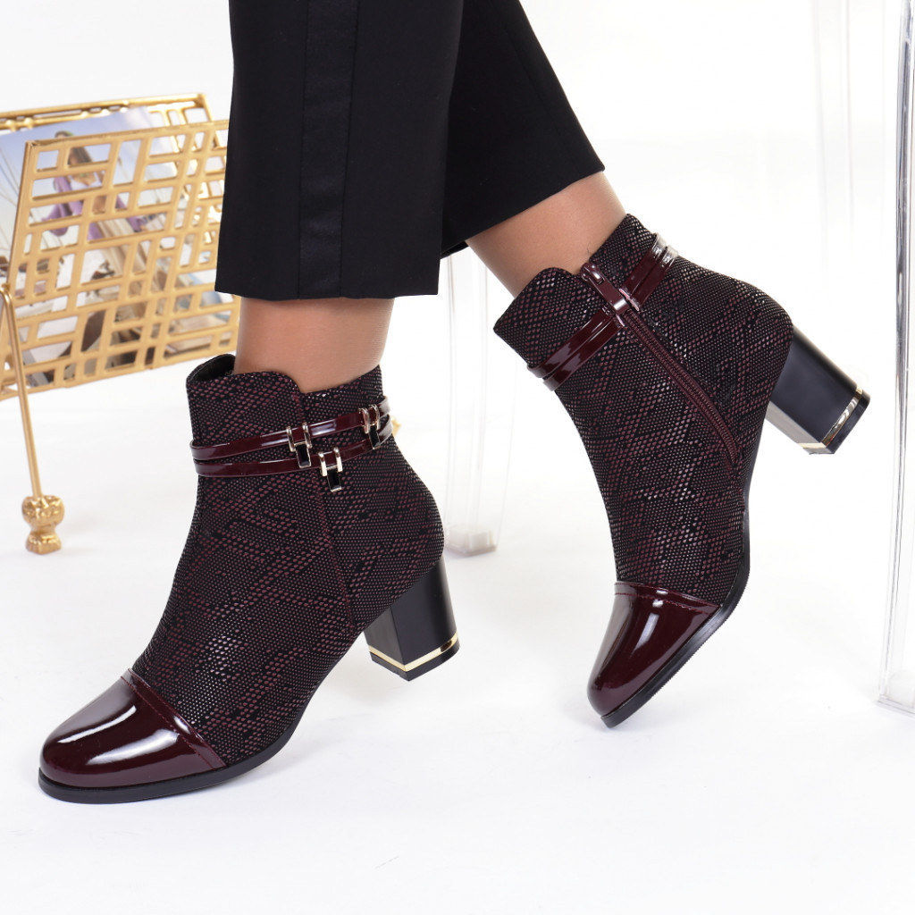 Botine bordo usoare si comode reina