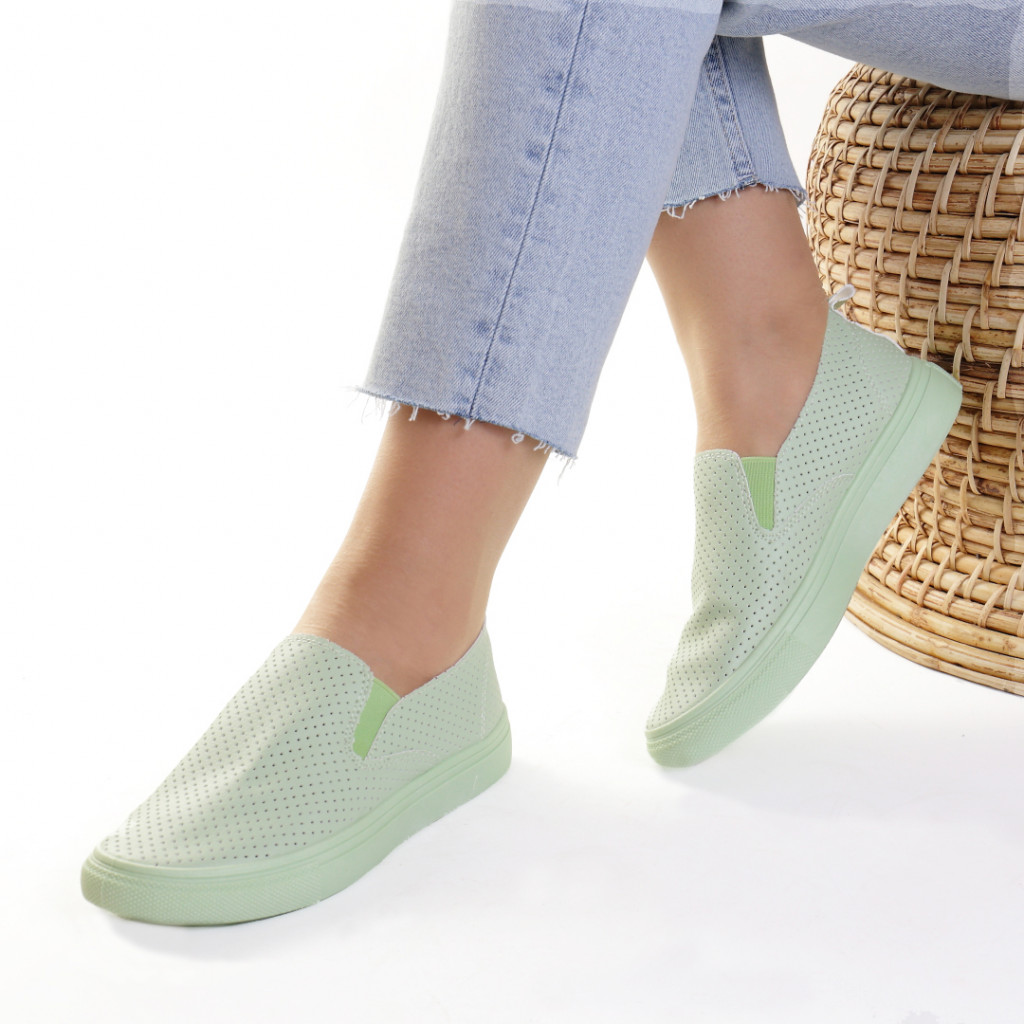 Espadrile piele ecologica verzi antonia