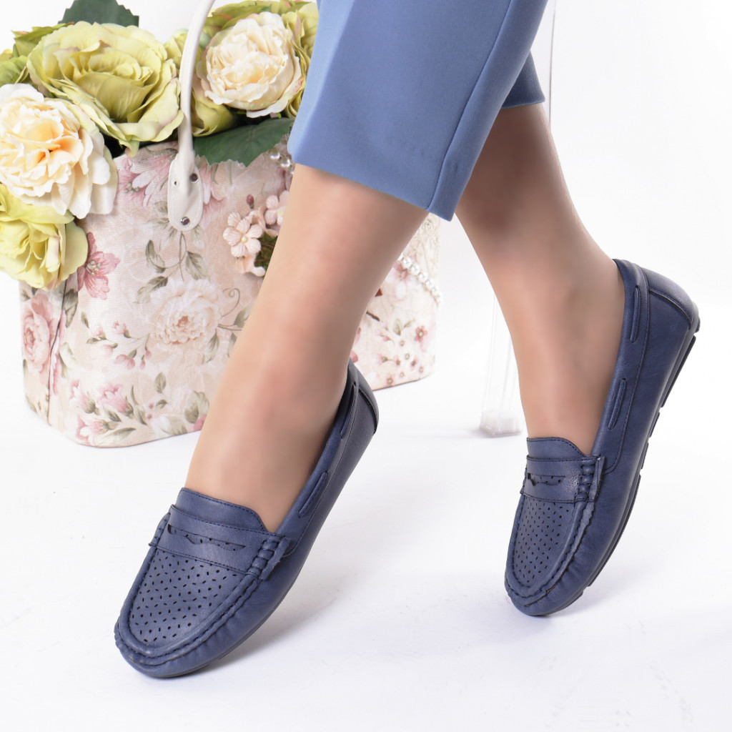 Pantofi bleumarin piele ecologica aliona