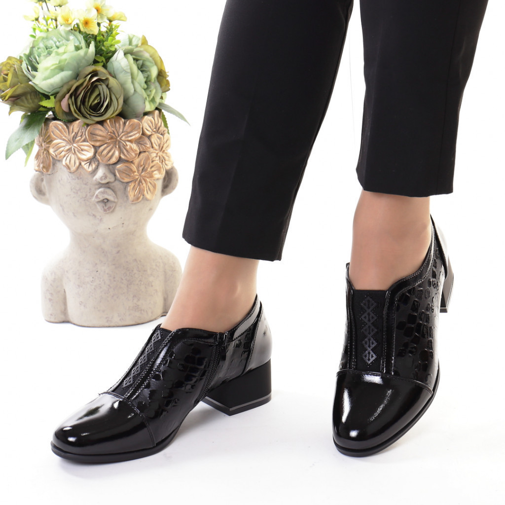 Pantofi negri piele ecologica indira
