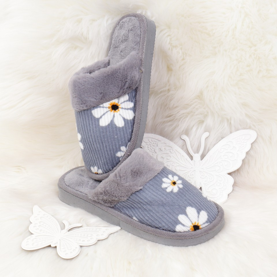 Papuci bela grey