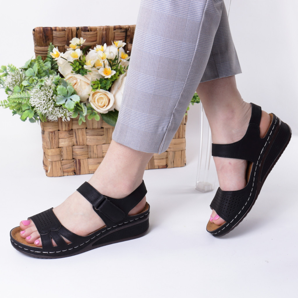 Sandale negre piele ecologica verana