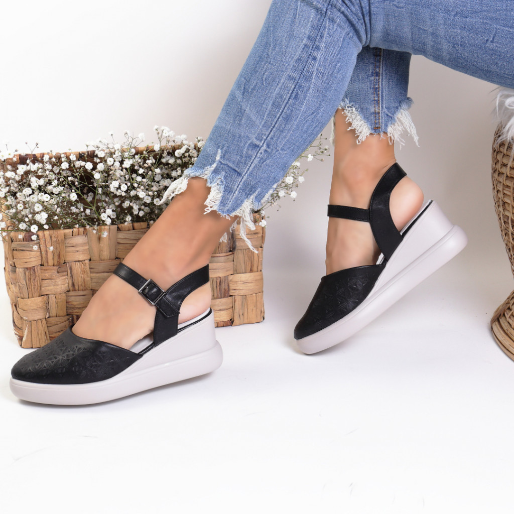 Sandale piele ecologica negre aylin