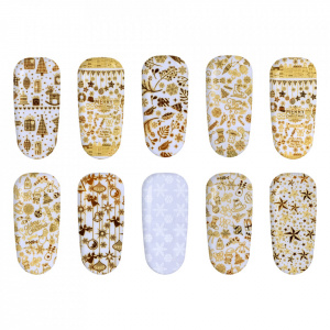 Set 10 folii transfer CHRISTMAS GOLD COLLECTION