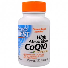 Doctor's Best Absorbtie imediata CoQ10 + Bioperina, 100 mg, 120 caps.gelatinoase + TRANSPORT GRATUIT