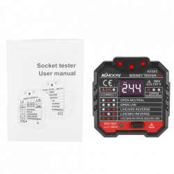 Tester priza EU profesional cu afisaj si indicator LED, tester RCD 30mA