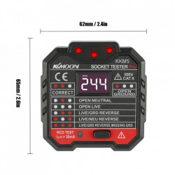 Tester priza EU profesional cu afisaj si indicator LED, tester RCD 30mA