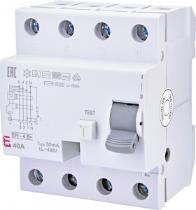 Siguranta automata diferentiala TIP B+ EFI-4 B+ 40/0.03 eti