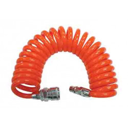 Furtun spiralat aer comprimat d10x14mm 15m cuplaje rapide 1/