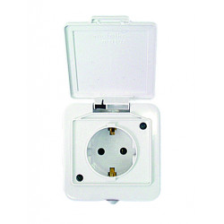 Priza aplicata cu capac cu c.p-alb MK-SC06