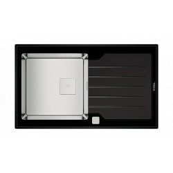 Chiuveta Teka Premium Line DIAMOND RS15 1B 1D 86 inox + sticla (neagra) 115100011