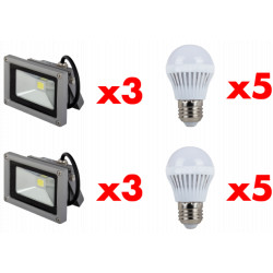 Proiector Led IP65 x 6 buc + Bec Led / Tip A60 x 10 buc Promo.