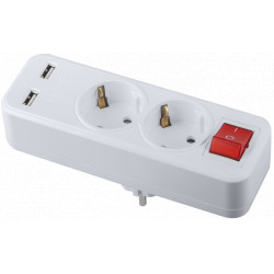 Dublu Stecher Intr. + 2 Porturi USB F-08.
