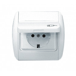 Priza cu capac cu c.p-alb MK-SC05