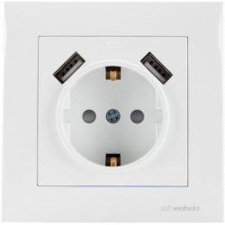 Priza Schuko cu 2xPort USB si Protectie Copii ST 2002.