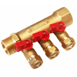 Distribuitor cu Robineti pt Teava Cupru 1´´-15 / Cai: 3