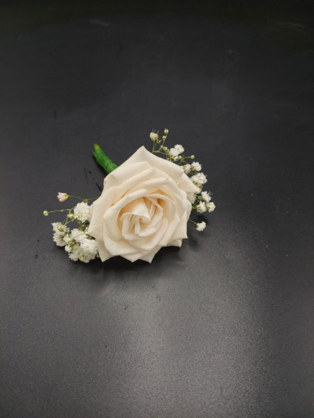 Butoniera trandafir ivory