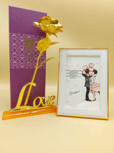 Pachet Valentine's Day + Trandafir placat