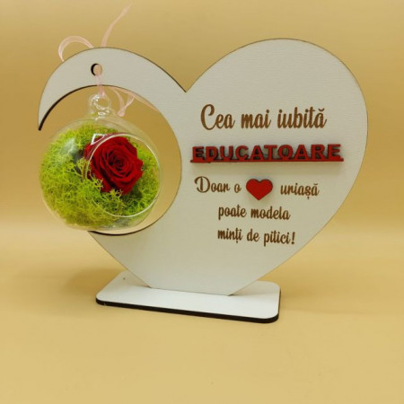 trandafir criogenat personalizat educatoare