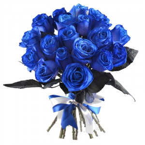 Buchet cu 19 Trandafiri albastri