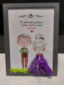 Tablou cu licheni - O adevarata gradina a iubirii creste in inima bunicilor