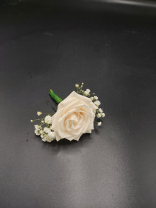 Butoniera trandafir ivory