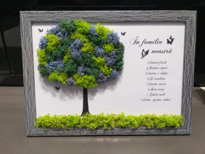 Tablou-cu-licheni-In-familia-noastra-bleu