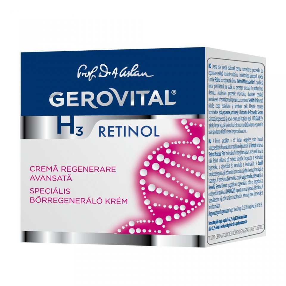 Crema pentru regenerare avansata Gerovital H3 Retinol