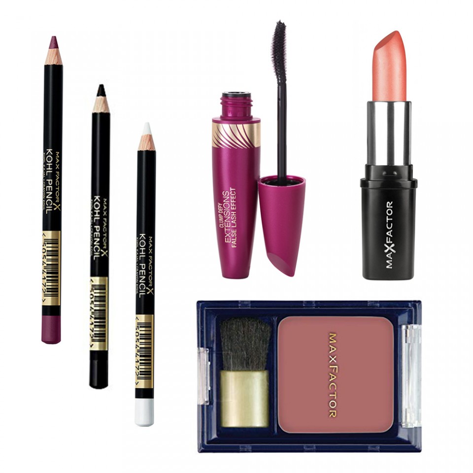 Set Max Factor Seduction Ruj Colour Collections, Blush Flawless Perfection, Mascara pentru alungire, 3 x Creion dermatograf