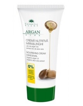 Crema nutritiva pentru maini si unghii cu ulei de argan si extract de aloe vera Cosmetic Plant