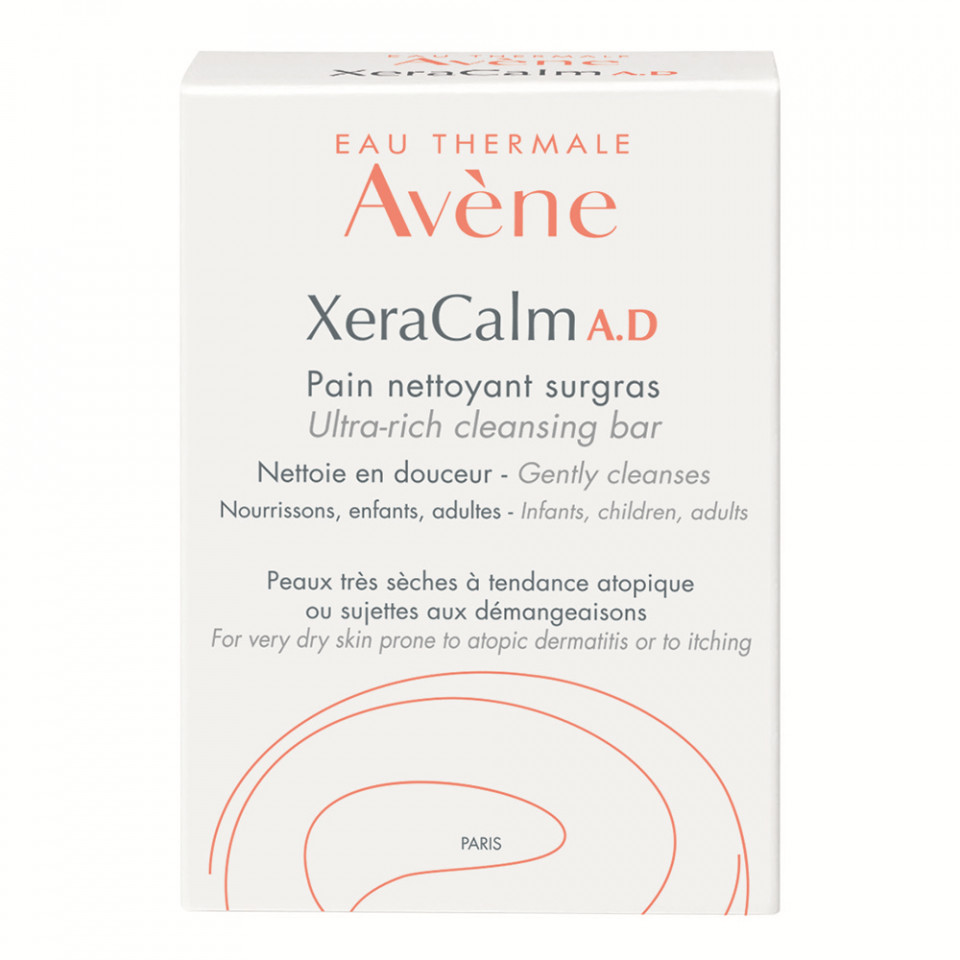 Sapun solid relipidant pentru igiena pielii uscate predispusa la dermatita atopica sau prurit XeraCalm A.D., Avene