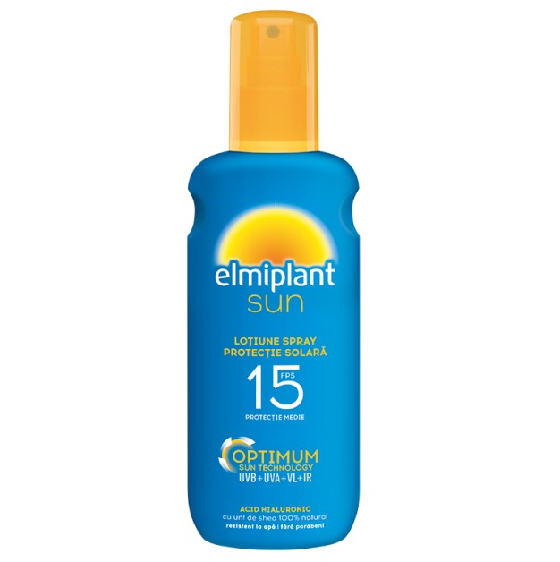 Lotiune spray cu protectie solara ridicata SPF 15 Optimum Sun Elmiplant