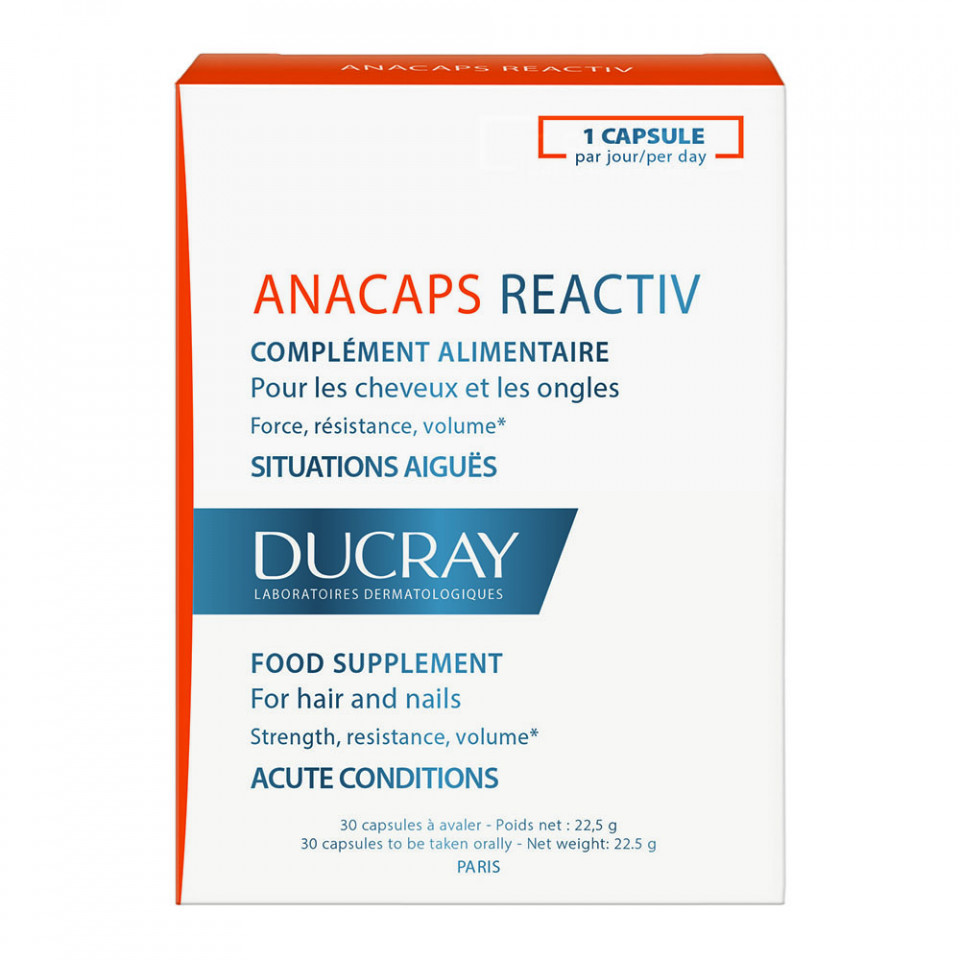 Supliment pentru par si unghii Anacaps Reactiv, Ducray