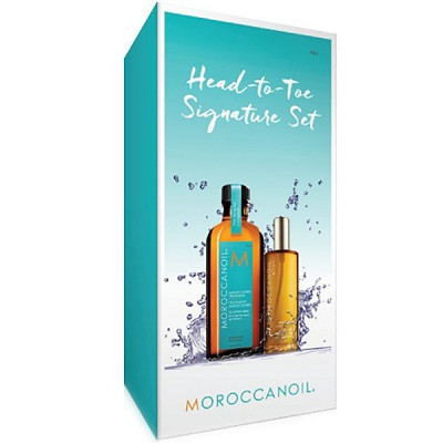 Set Moroccanoil Head to Toe: Ulei de corp, 50 ml si Tratament pntru toate tipurile de par, 100 ml