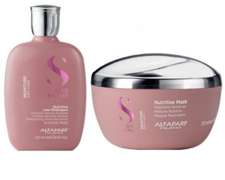 Set Alfaparf Semi Di Lino Moisture Nutritive cu 250 ml Sampon + 200 ml Masca