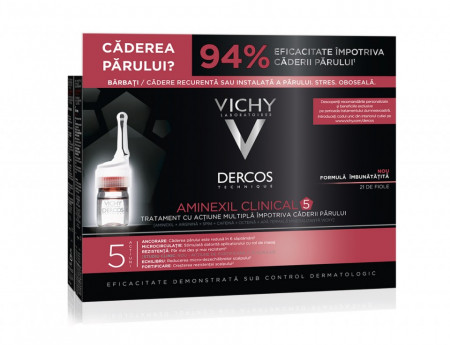 Tratament impotriva caderii parului pentru barbati Vichy Dercos Aminexil Clinical 5
